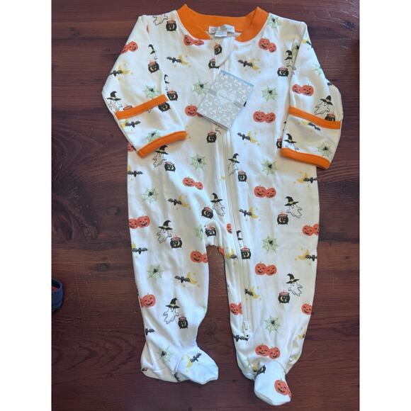 Kissy Kissy Baby's Halloween Print pima Cotton Footie size 0-3 Months NWT